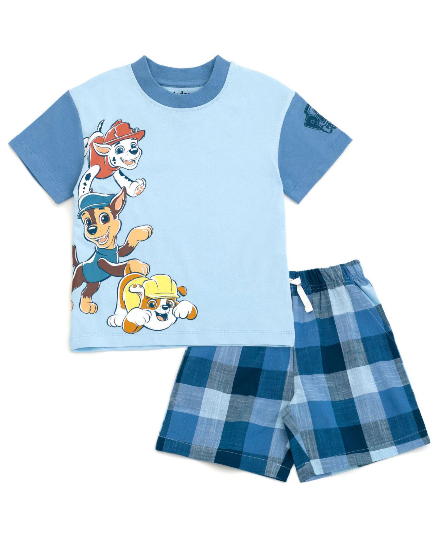 Boys T-Shirt and Plaid Shorts Outfit Set