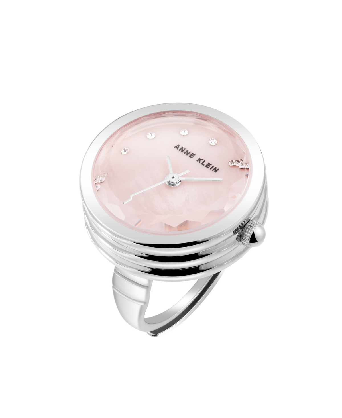 Women's Quartz Pink and Silver-Tone Metal Alloy Ring Watch, 20mm - Silver-Tone, Pink
