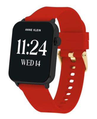Women's Connect It Stellar Smartwatch with Gold-Tone Stainless Steel Mesh and Red Silicone Band, 45mm