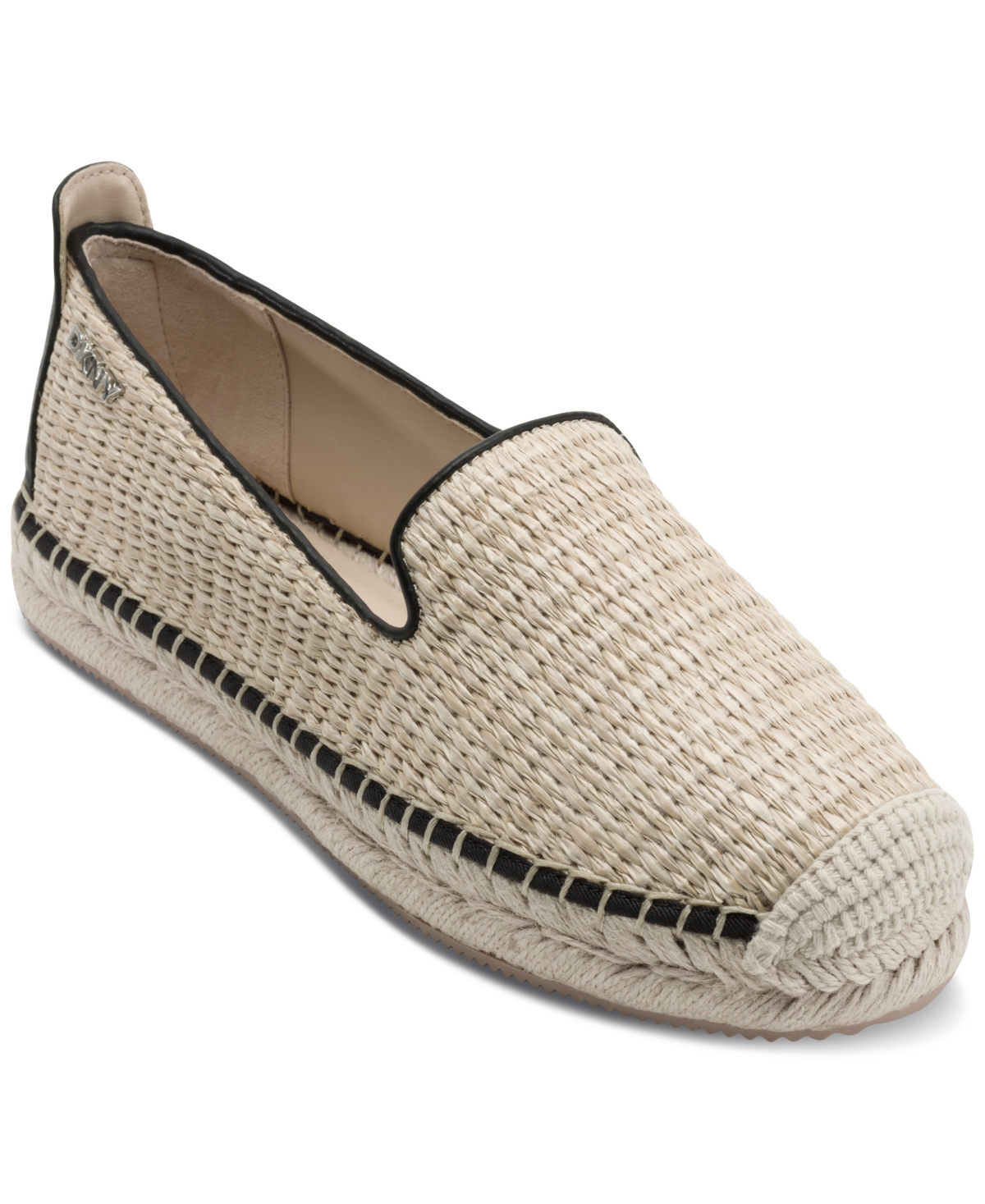 DKNY Women's Mallandra Raffia Flat Espadrille in Natural Size 6