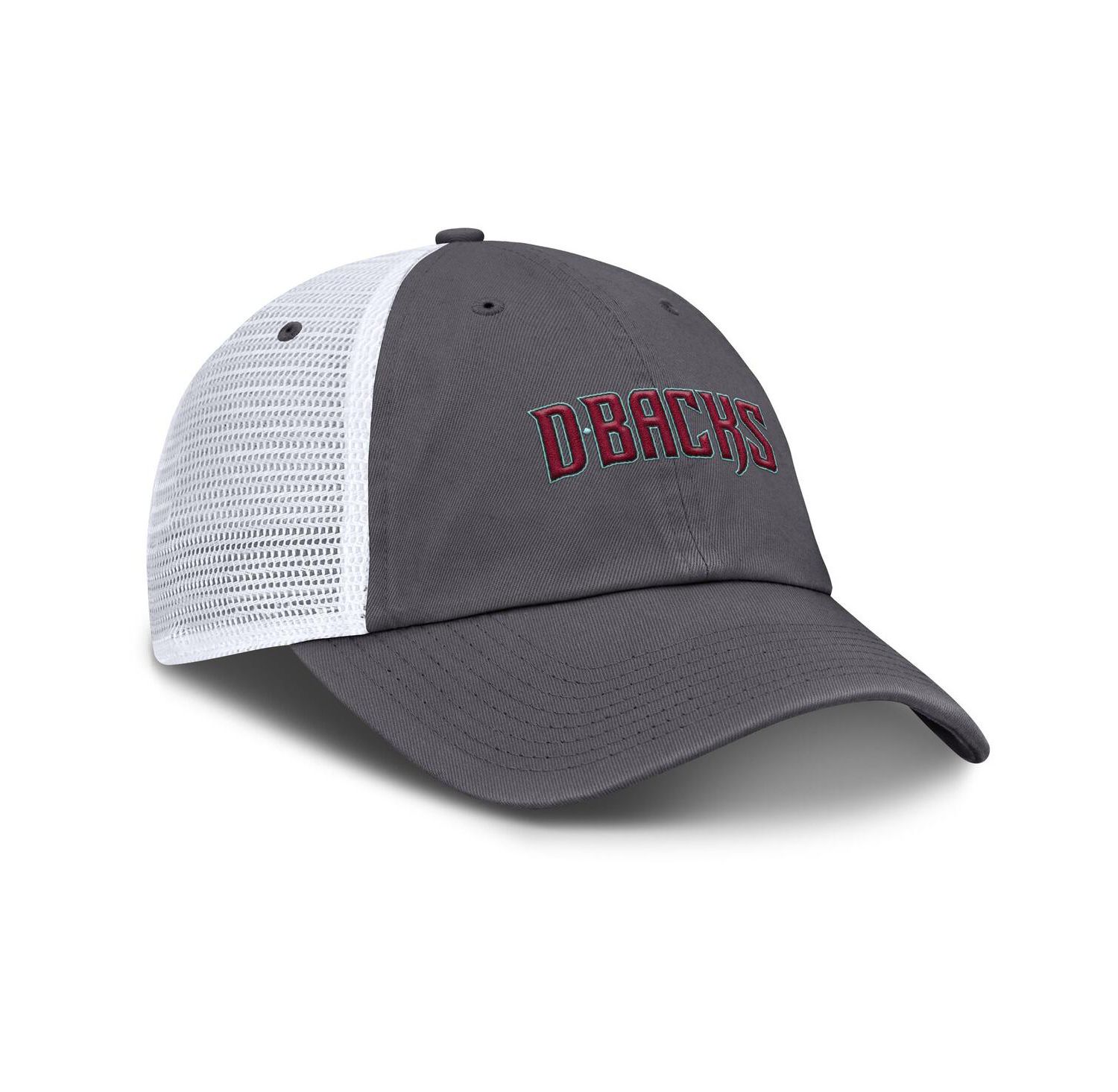 Men's Gray Arizona Diamondbacks Wordmark Club Adjustable Trucker Hat