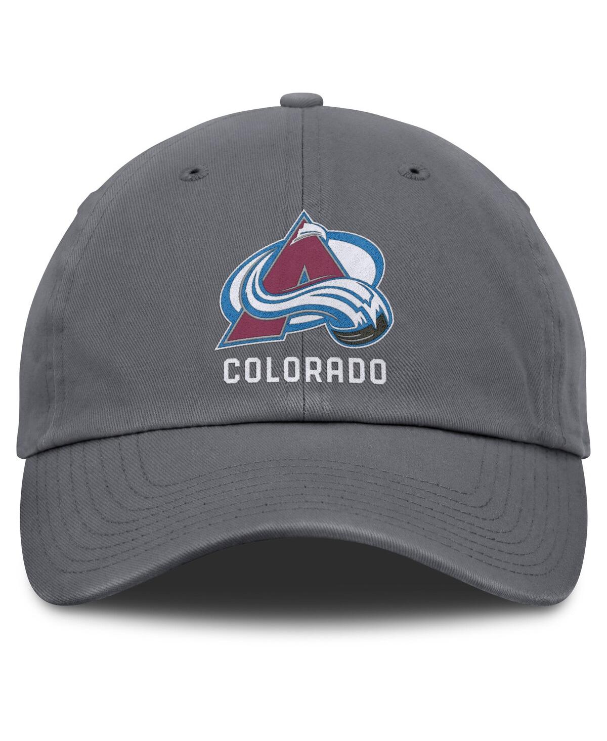 Fanatics Men's Charcoal Colorado Avalanche Washed Adjustable Hat In Charcoal