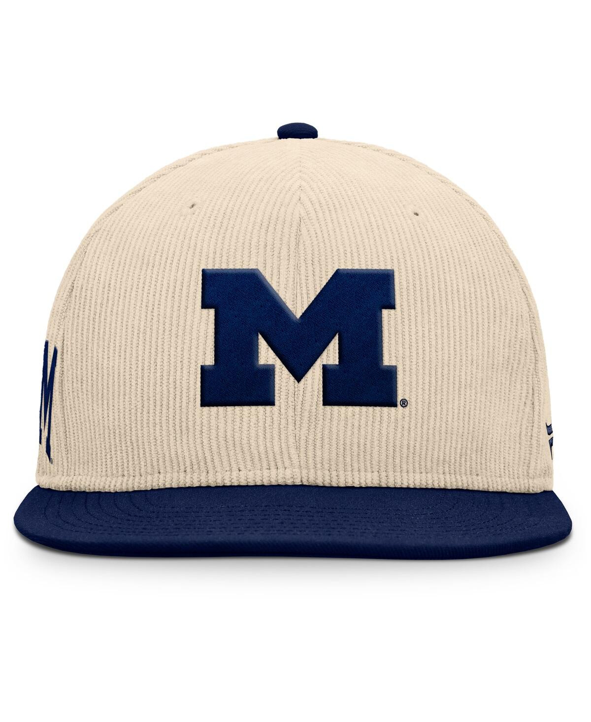 Fanatics Men's Tan Michigan Wolverines Catcher Snapback Hat In Tan