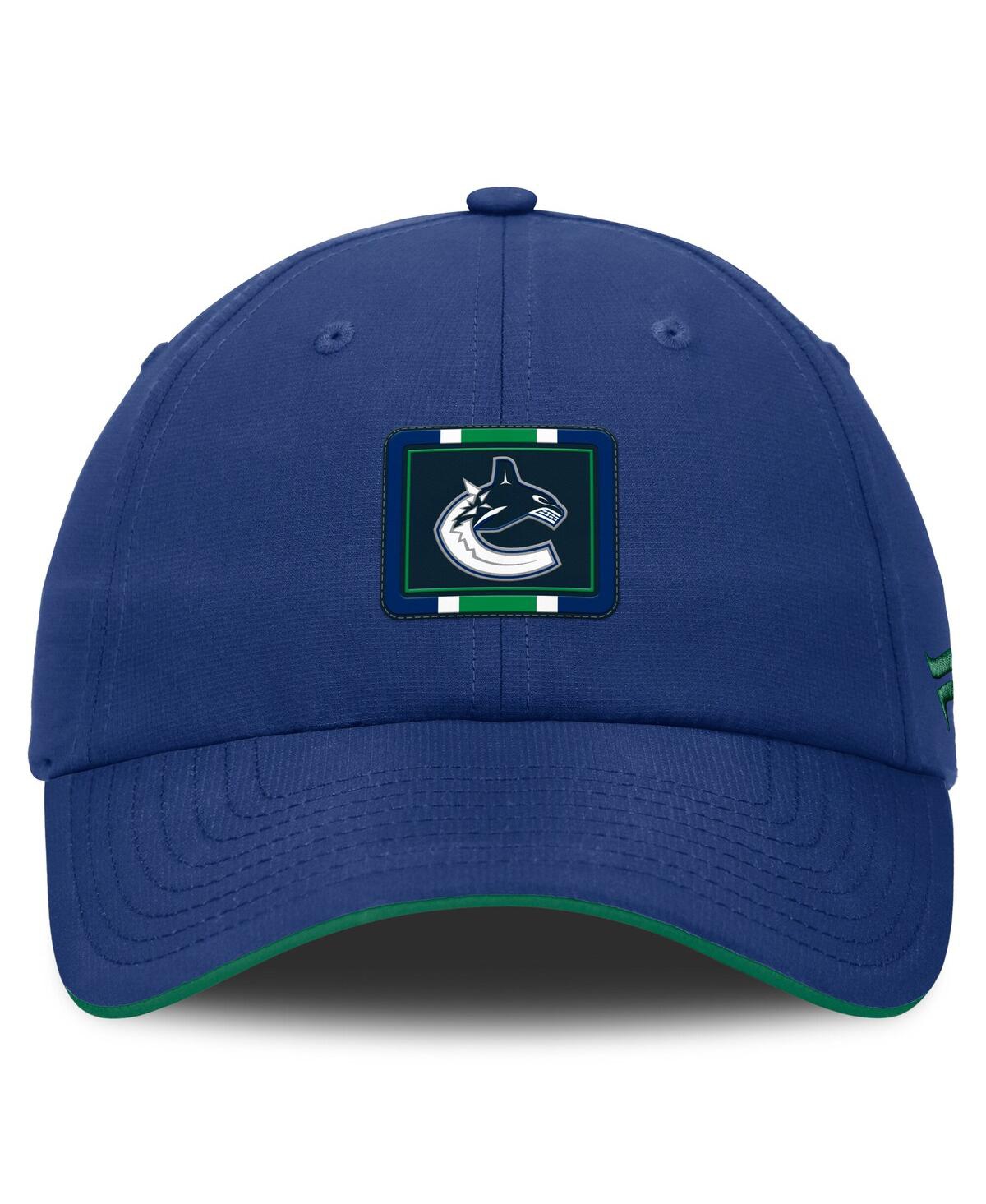 Fanatics Men's Blue/green Vancouver Canucks Authentic Pro Ripstop Adjustable Hat In Blue,green