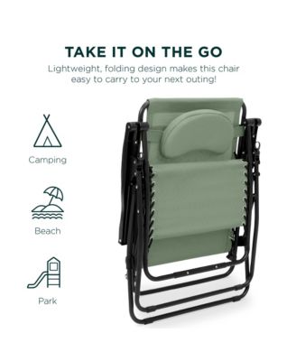 Oversized Zero Gravity Chair, Folding Outdoor Patio Recliner w/ Cup Holder