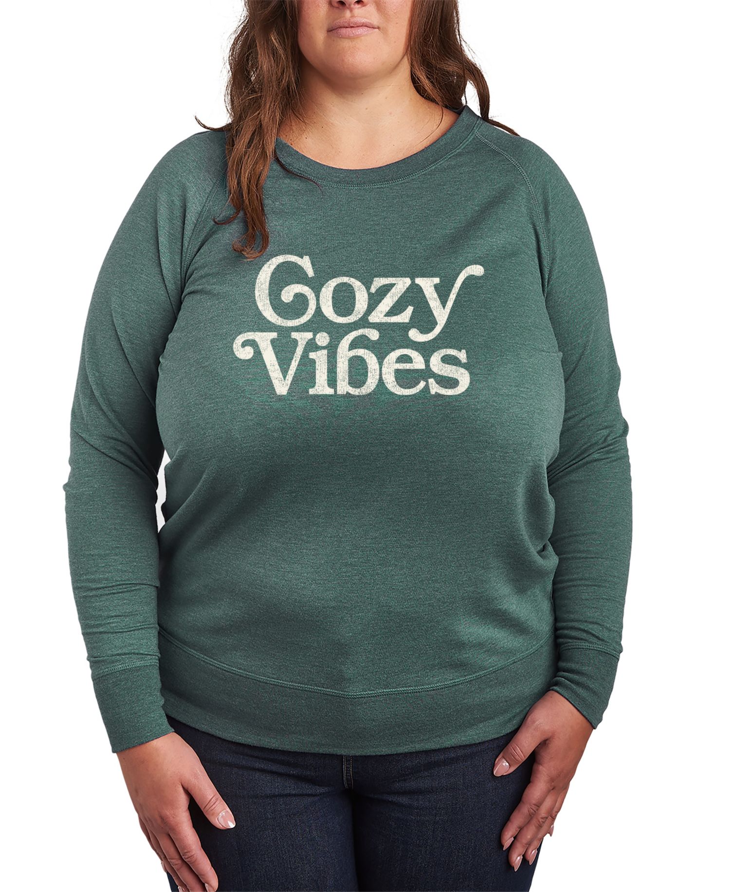 Plus Size Cozy Vibes Graphic Pullover T-Shirt
