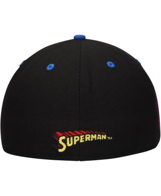 Men's Black Superman Comic Undervisor Fitted Hat