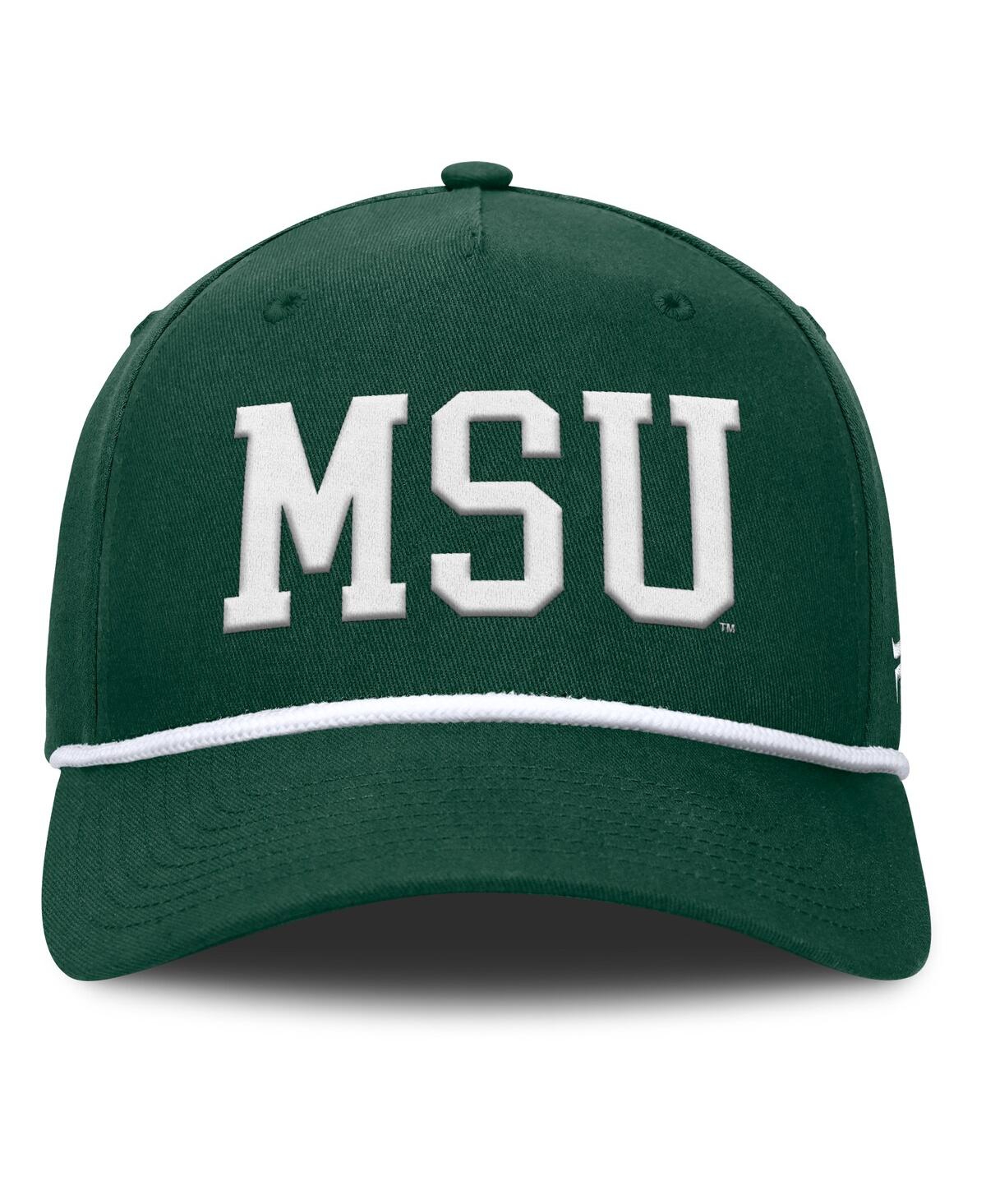 Fanatics Men's Green Michigan State Spartans Foul Ball Rope Adjustable Hat In Green