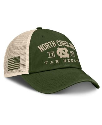 Men's Olive North Carolina Tar Heels OHT Military Appreciation Frontier Trucker Adjustable Hat