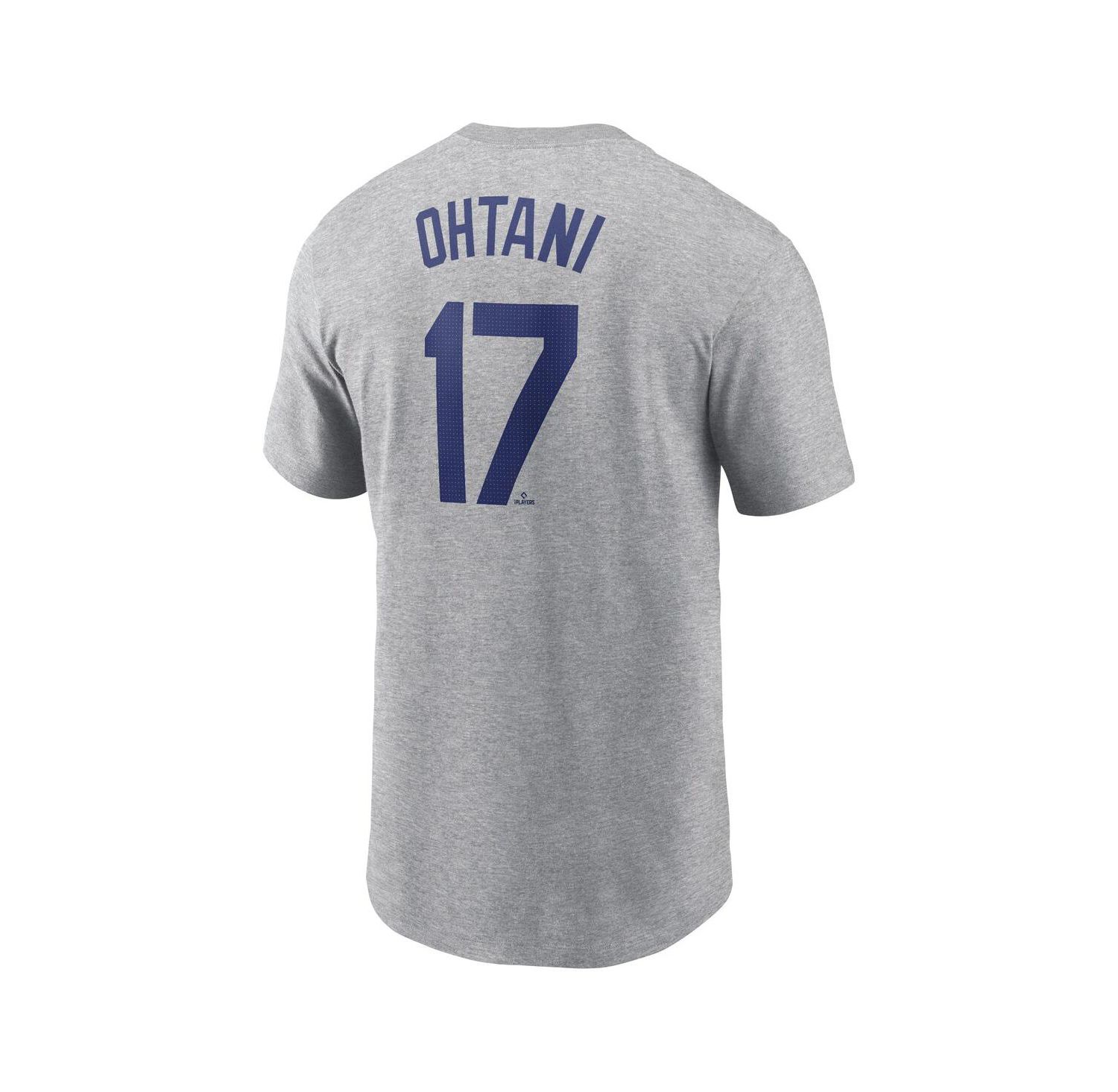 Men's Shohei Ohtani Gray Los Angeles Dodgers 2024 Fuse Name & Number T-Shirt