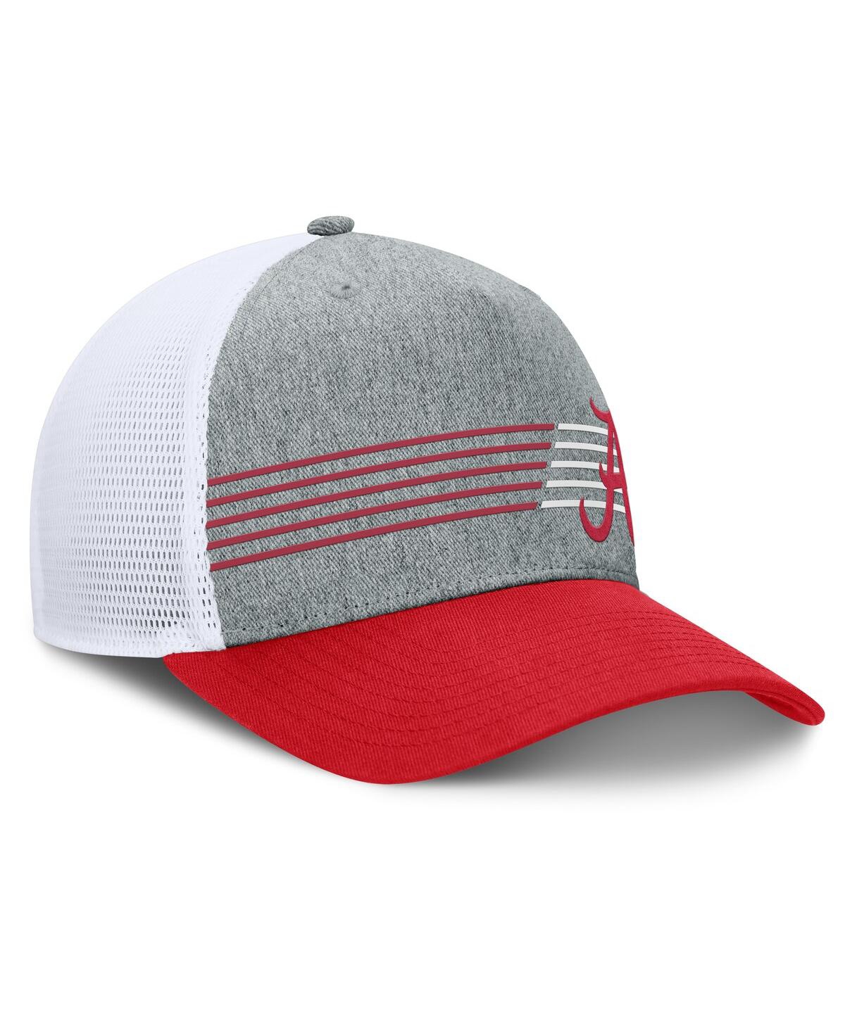 Fanatics Men's Heather Gray/crimson Alabama Crimson Tide Profile Trucker Adjustable Hat In Heather Gray,crimson