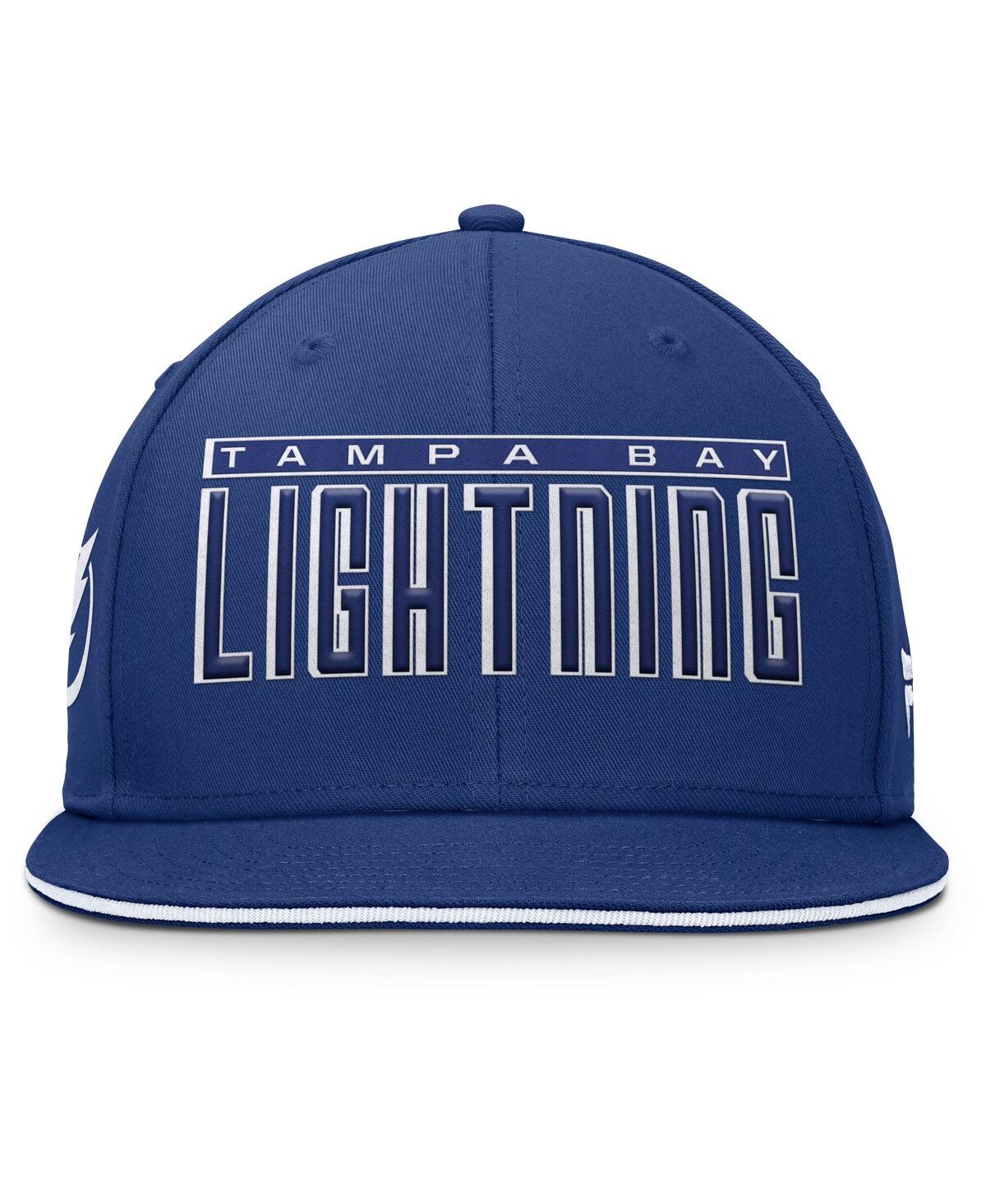 Fanatics Men's Blue Tampa Bay Lightning Fundamental Gino Stack Snapback Hat In Blue,white
