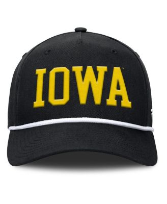 Men's Black Iowa Hawkeyes Foul Ball Rope Adjustable Hat