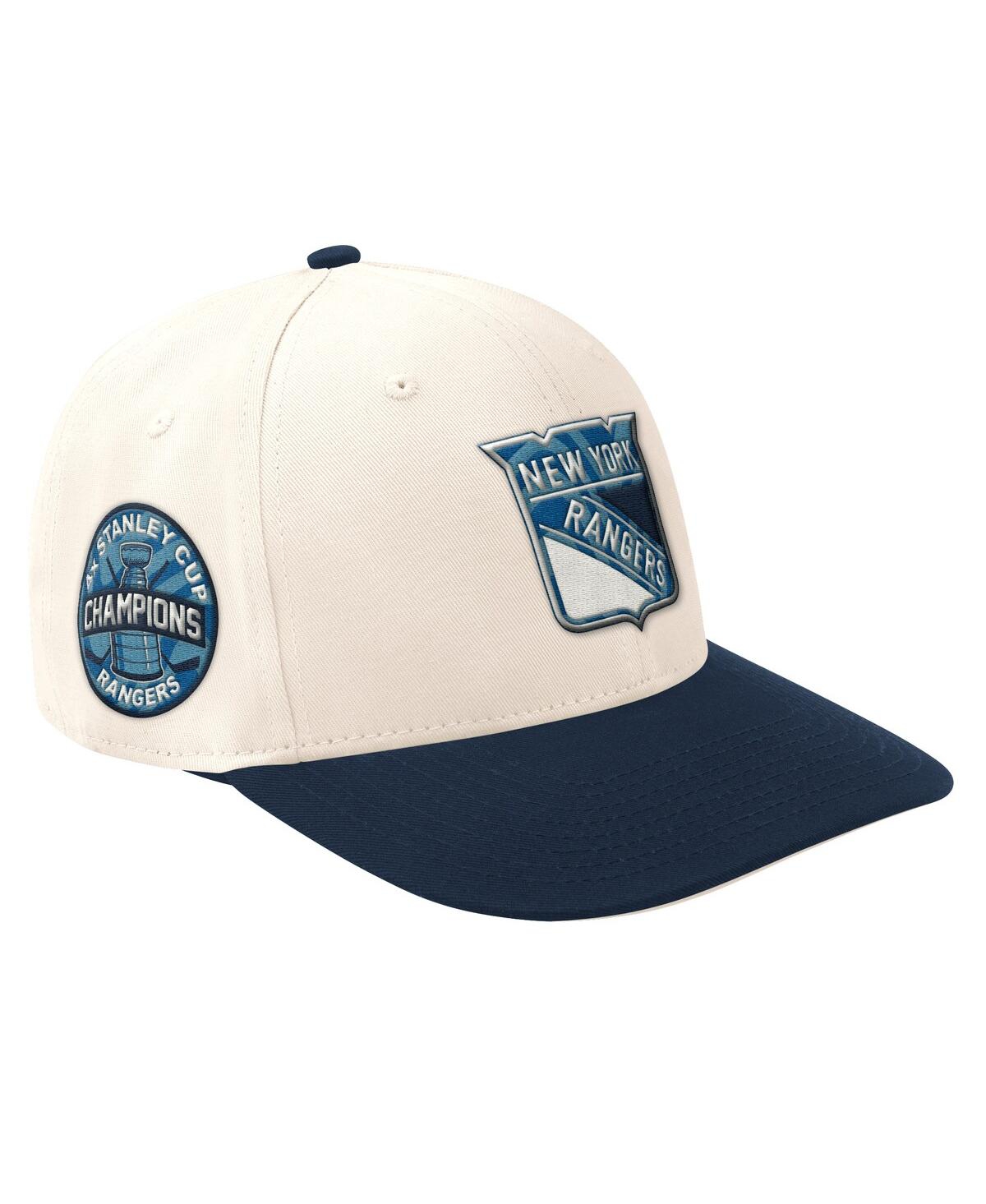 Men'sÂ Cream/Navy New York Rangers Blue Wave Classic Adjustable Hat - Cream, Navy