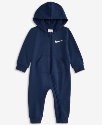 Baby Essentials Hooded French Terry Coverall & 3-Pack Core Ankle Gripper Socks