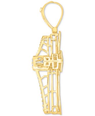 Men's Diamond Openwork Cross Pendant (1/2 ct. t.w.) in 10k Gold