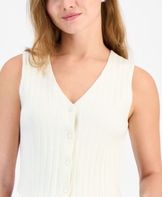 Women's Rib-Knit Sweater Vest, Exclusively at Macy's