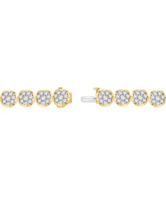Men's Diamond Cluster Link Tennis Bracelet (5 ct. t.w.) in 10k Gold