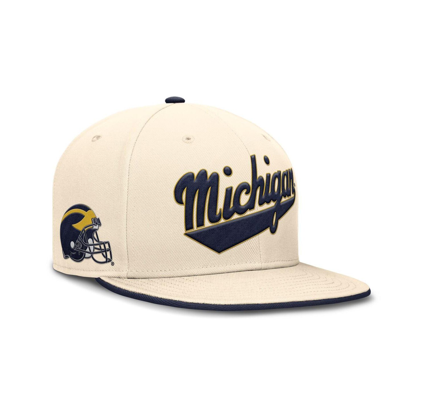 Men's Natural Michigan Wolverines Primetime True Performance Fitted Hat