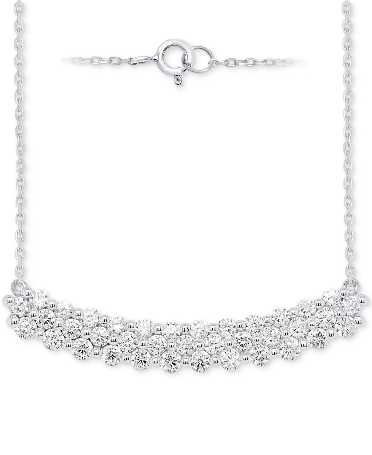 Lab Grown Diamond Cluster 18" Necklace (2 ct. t.w.) in Sterling Silver or 14k Gold-Plated Sterling Silver - Gold-Plated Sterlin
