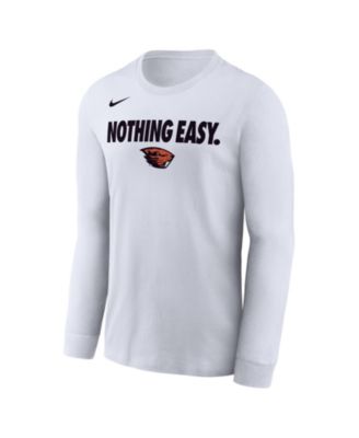 Nike - Men's White Oregon State Beavers 2025 On-Court Bench Long Sleeve T-Shirt