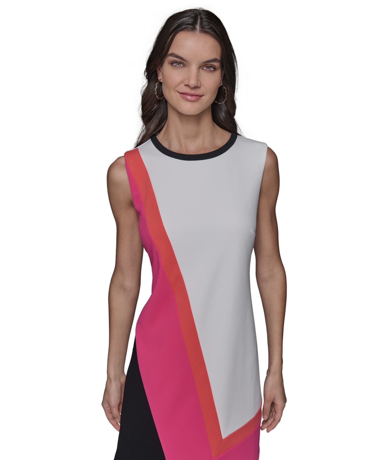Karl Lagerfeld Women's Scuba A-line Colorblocked Dress