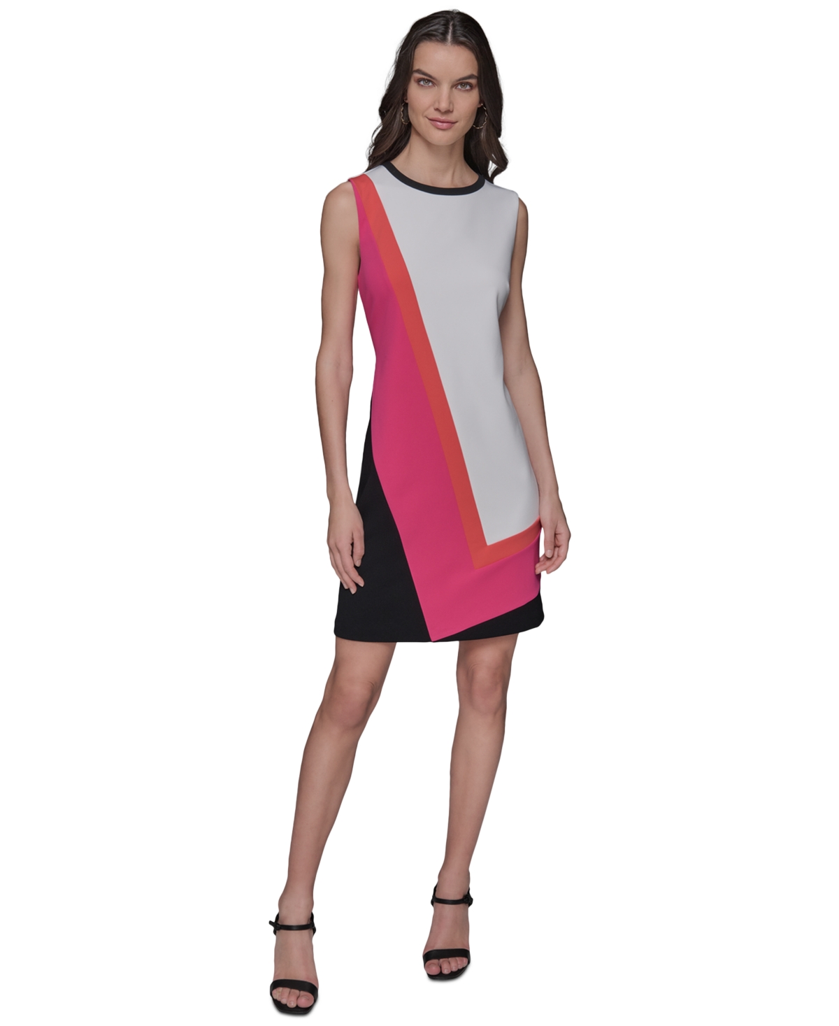 Karl Lagerfeld Women's Scuba A-line Colorblocked Dress