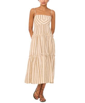 1.STATE - Women's Square-Neck Tiered Maxi Dress