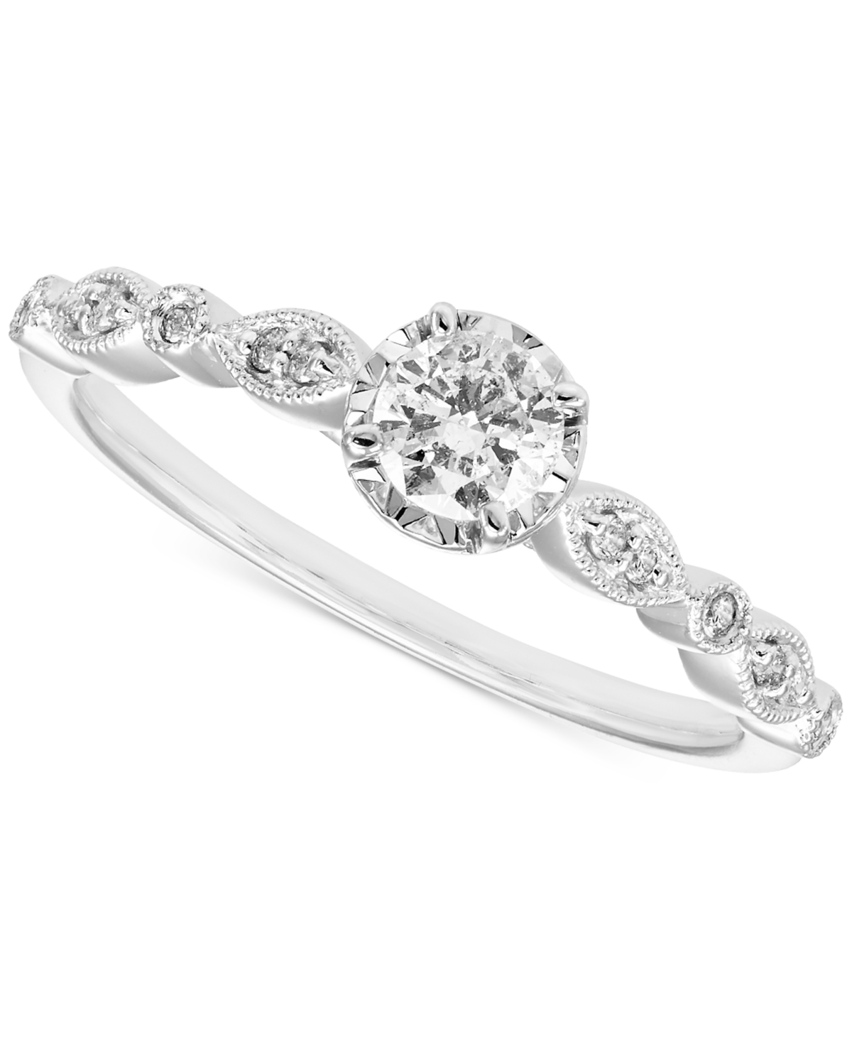 Macy's Diamond Engagement Ring (1/3 Ct. T.w.) In 14k White Gold
