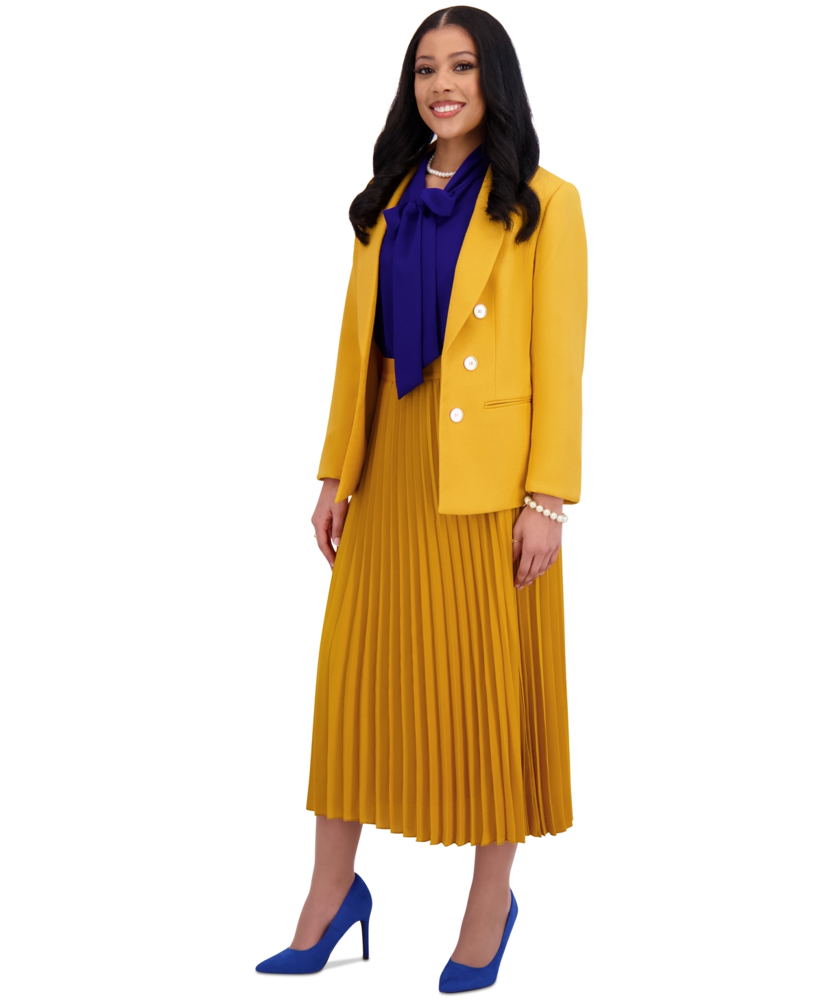 Kasper Women's Faux Double-breasted Blazer, Regular & Plus Sizes In Gold Signature