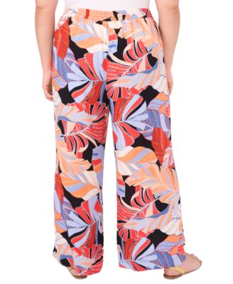 Women's Tropical-Print Drawstring-Waist Wide-Leg Pants, XS-3X