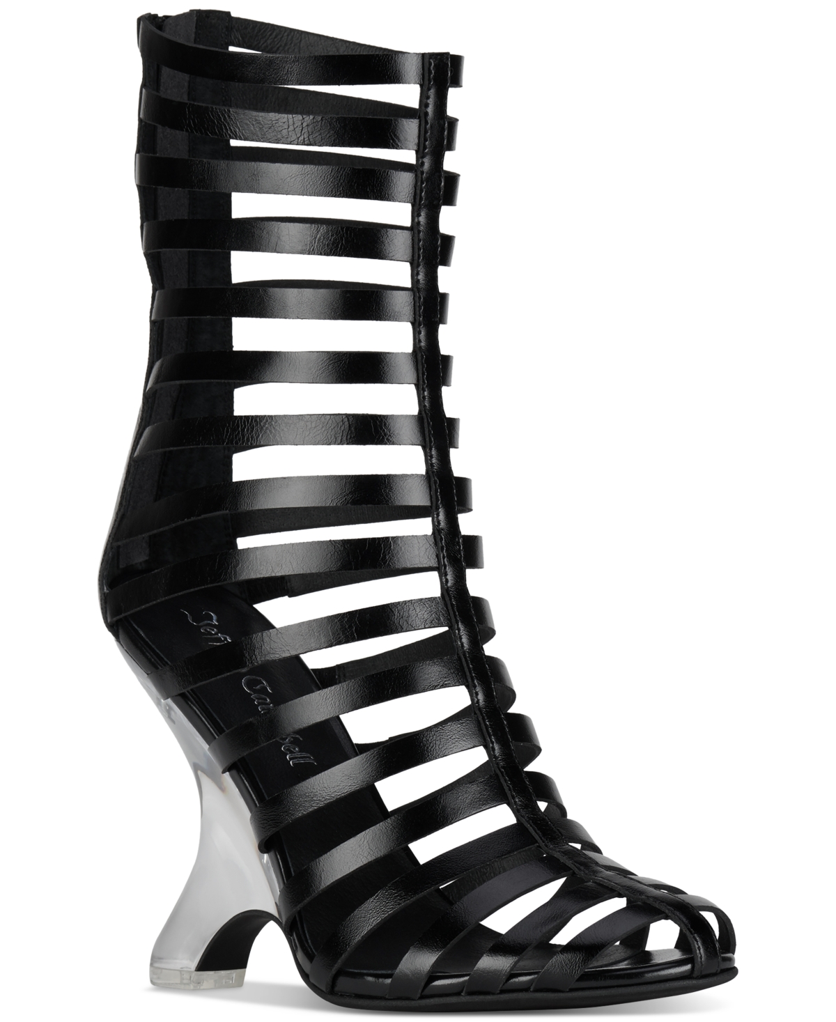 Santigold Sculpted Strappy High-Heel Dress Sandals - Black Shiny/Clear