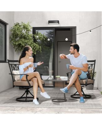 Patio Swivel Chair 4 PCS Outdoor Bistro Dining Chair Blossom Pattern Backrest