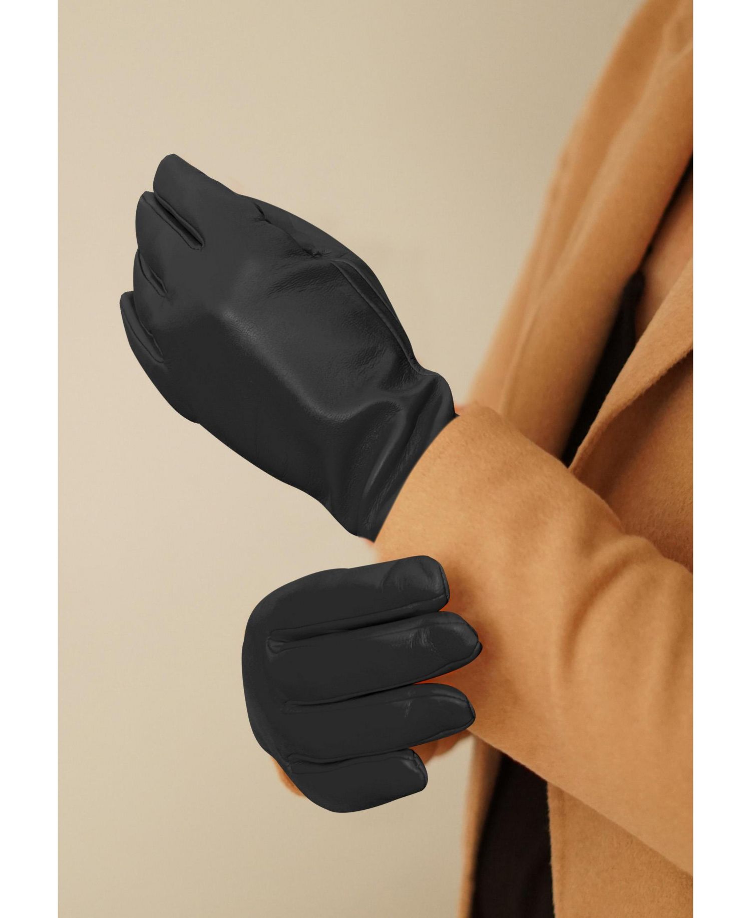 Women`s Premium Lamb Leather Touchscreen Gloves Style Lola Cashmere Lining