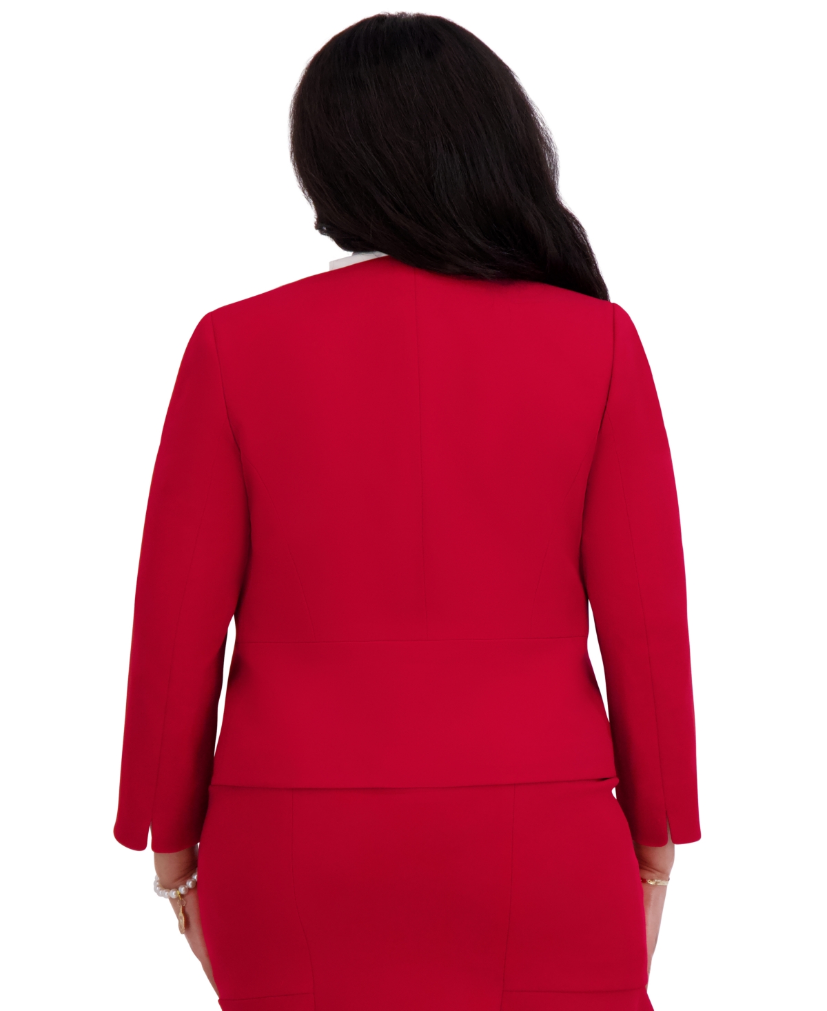Kasper Women's Open-front Jacket, Regulaur & Plus Size In Crimson