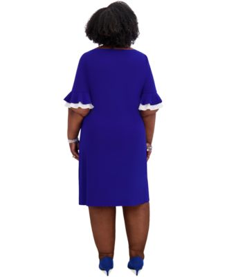 Women's Ruffle-Sleeve Shift Dress, Regular & Plus Size