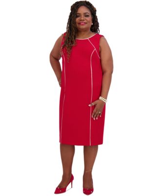 Kasper - Women's Piped Sheath Dress, Regular & Plus Size
