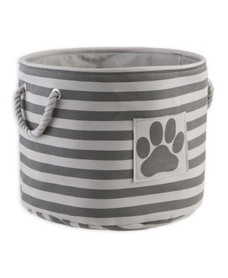 Bone Dry Collapsible Pet Storage Bin Stripe/Paw Patch - Gray