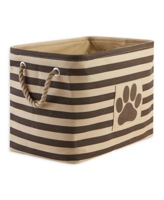 Bone Dry Collapsible Pet Storage Bin Stripe/Paw Patch - Brown