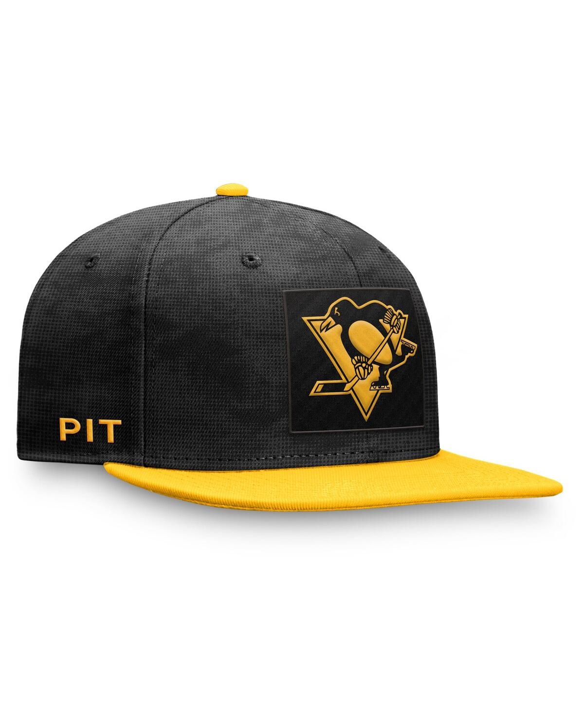 Fanatics Men's Black/gold Pittsburgh Penguins Authentic Pro Rink Snapback Hat