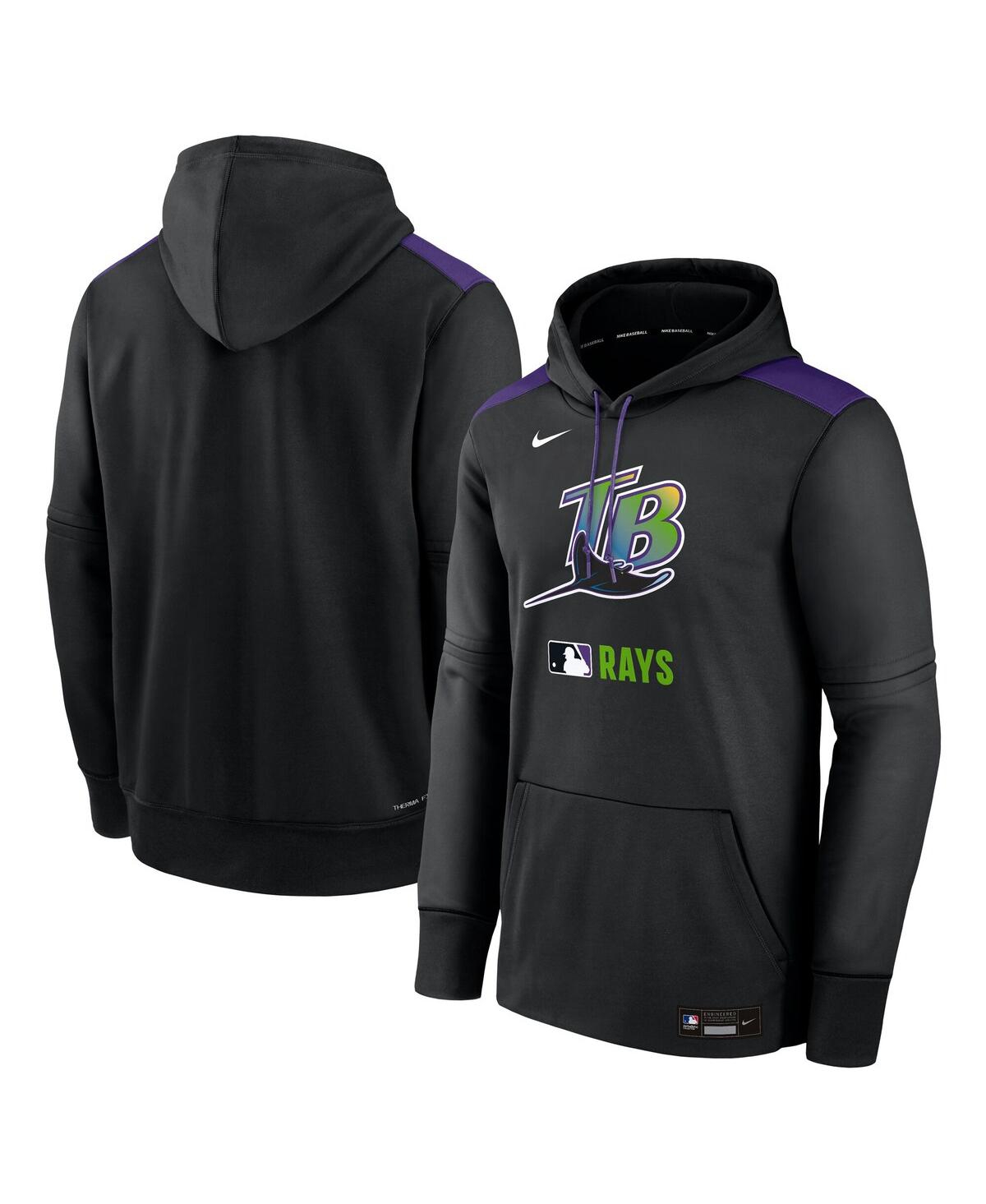 Nike Men's Black Tampa Bay Rays Authentic Collection Performance Pullover Hoodie In Black