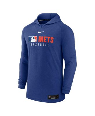 Men's Heather Royal New York Mets Authentic Collection Tri-Blend Performance Pullover Hoodie