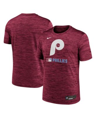 Nike - Men's Burgundy Philadelphia Phillies Authentic Collection Velocity Performance Practice T-Shirt