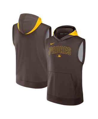 Nike - Men's Brown San Diego Padres Authentic Collection Performance Sleeveless Pullover Hoodie