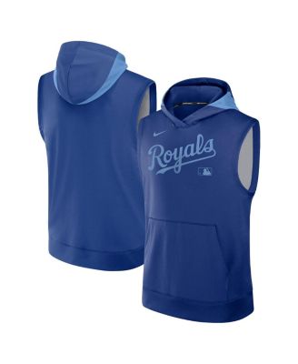 Nike - Men's Royal Kansas City Royals Authentic Collection Performance Sleeveless Pullover Hoodie