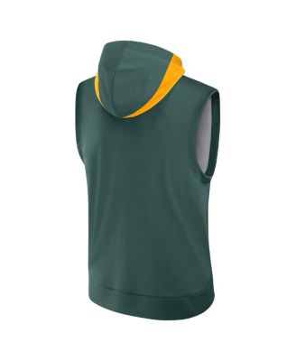 Men's Green Athletics Authentic Collection Performance Sleeveless Pullover Hoodie
