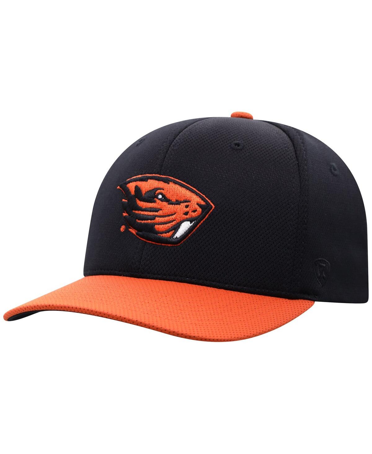 Top Of The World Men's Black Oregon State Beavers Reflex Fitted Hat In Black