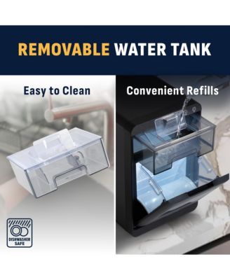 Nugget Ice Maker Countertop, 44 lbs in 24 hours Ice Machine Nugget, Self Cleaning Ice Maker in Black Stainless Steel, Perfect for Home Bar, Kitchen Countertop, RV, Home Office