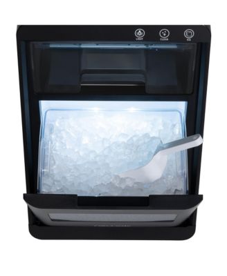 Nugget Ice Maker Countertop, 44 lbs in 24 hours Ice Machine Nugget, Self Cleaning Ice Maker in Black Stainless Steel, Perfect for Home Bar, Kitchen Countertop, RV, Home Office