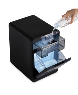 Nugget Ice Maker Countertop, 44 lbs in 24 hours Ice Machine Nugget, Self Cleaning Ice Maker in Black Stainless Steel, Perfect for Home Bar, Kitchen Countertop, RV, Home Office